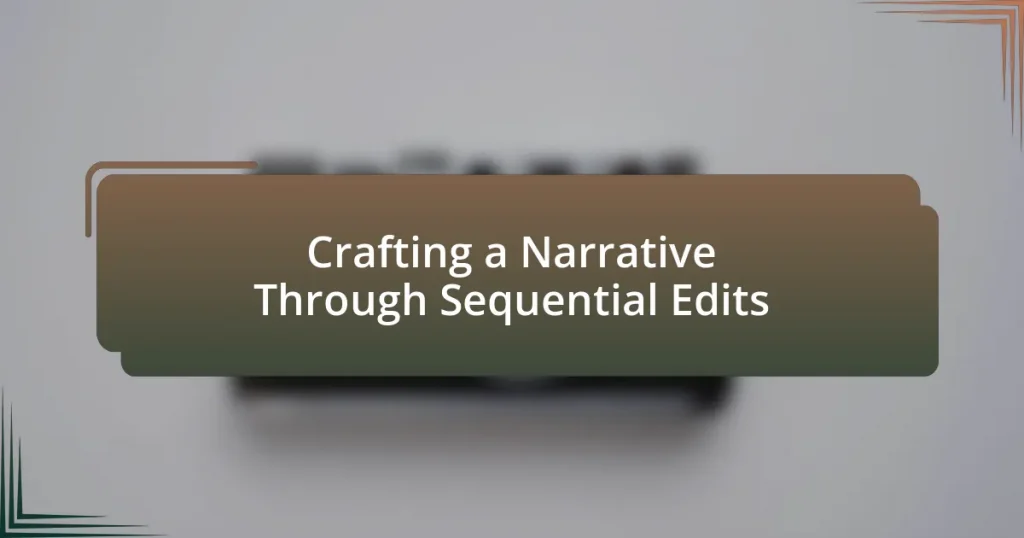 Crafting a Narrative Through Sequential Edits