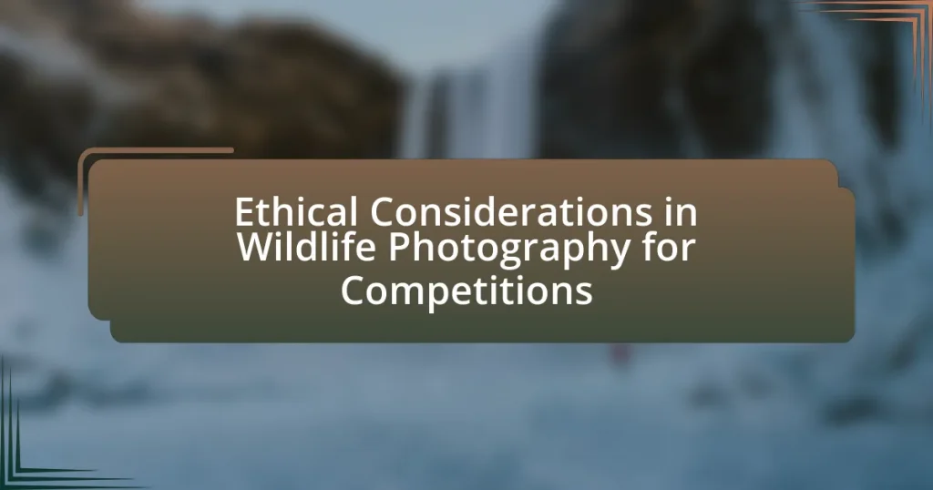 Ethical Considerations in Wildlife Photography for Competitions