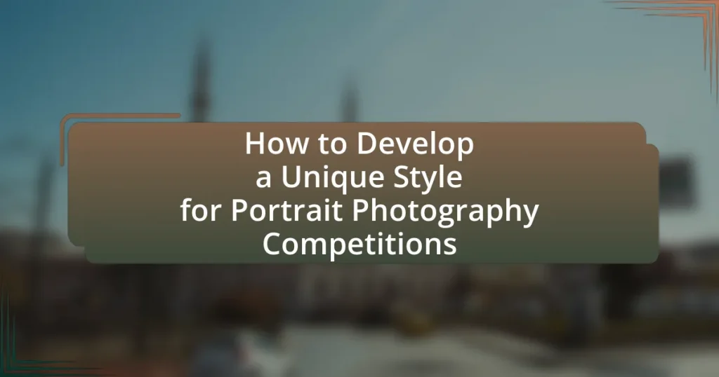 How to Develop a Unique Style for Portrait Photography Competitions