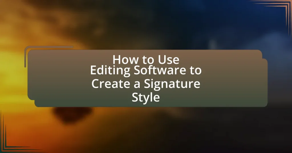 How to Use Editing Software to Create a Signature Style