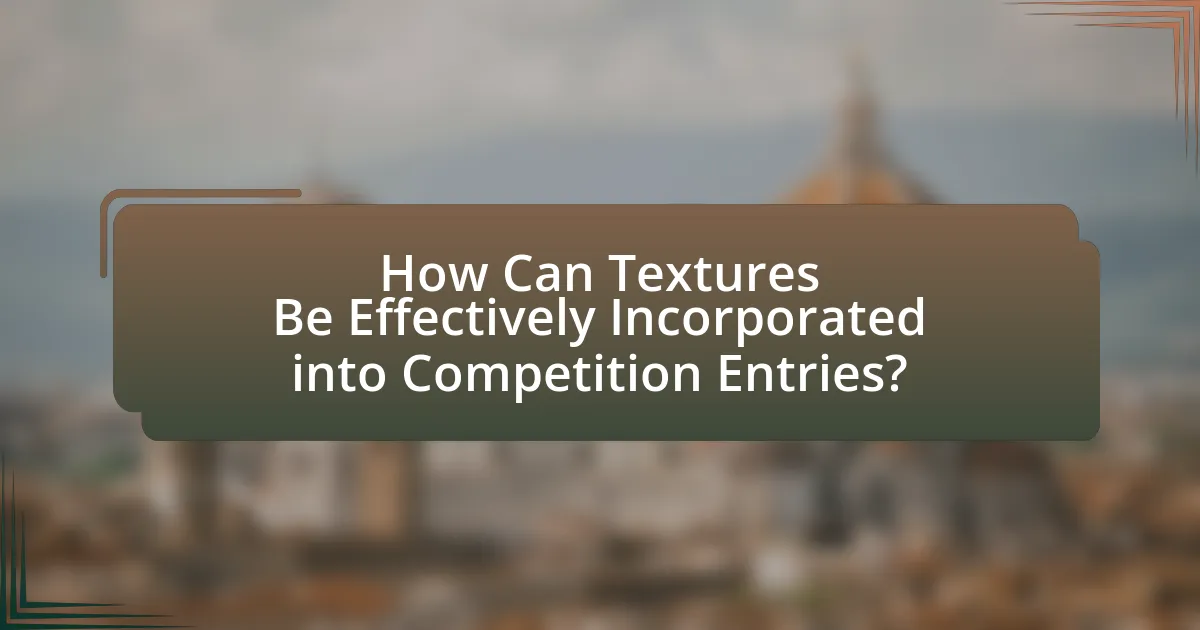 How Can Textures Be Effectively Incorporated into Competition Entries?