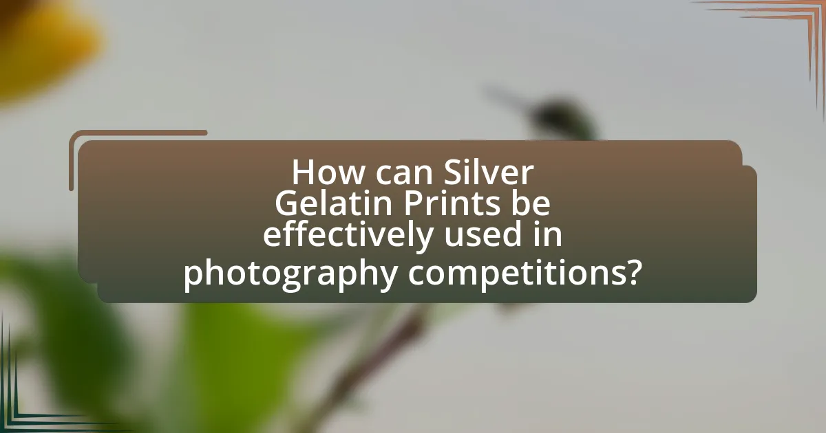 How can Silver Gelatin Prints be effectively used in photography competitions?