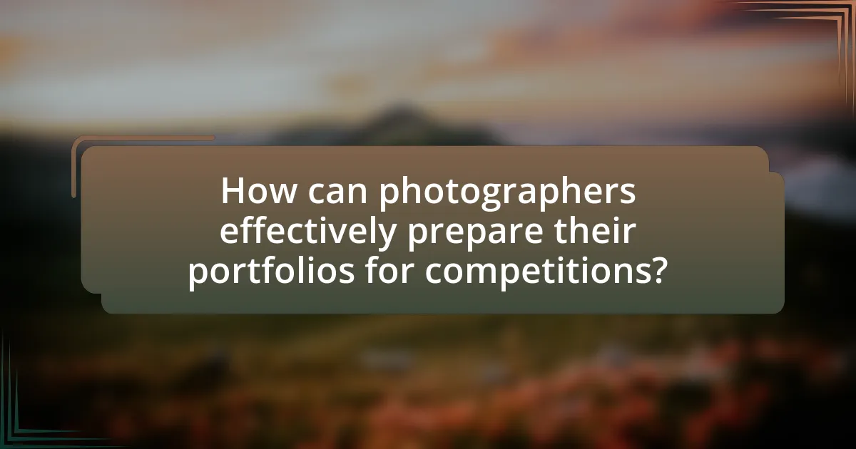 How can photographers effectively prepare their portfolios for competitions?