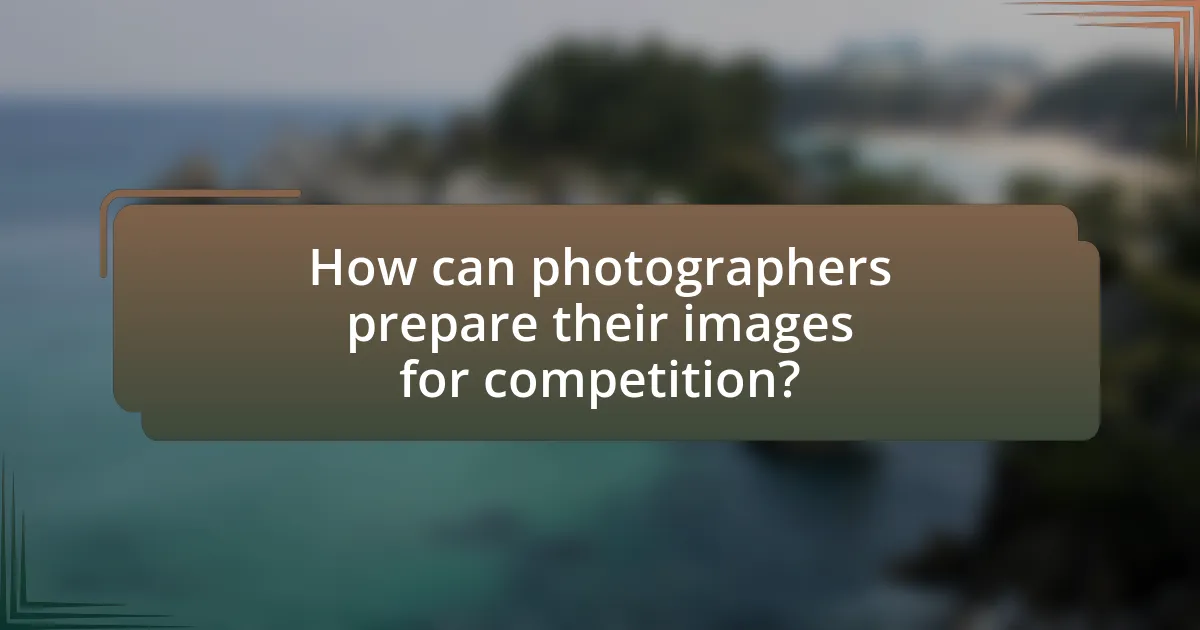 How can photographers prepare their images for competition?
