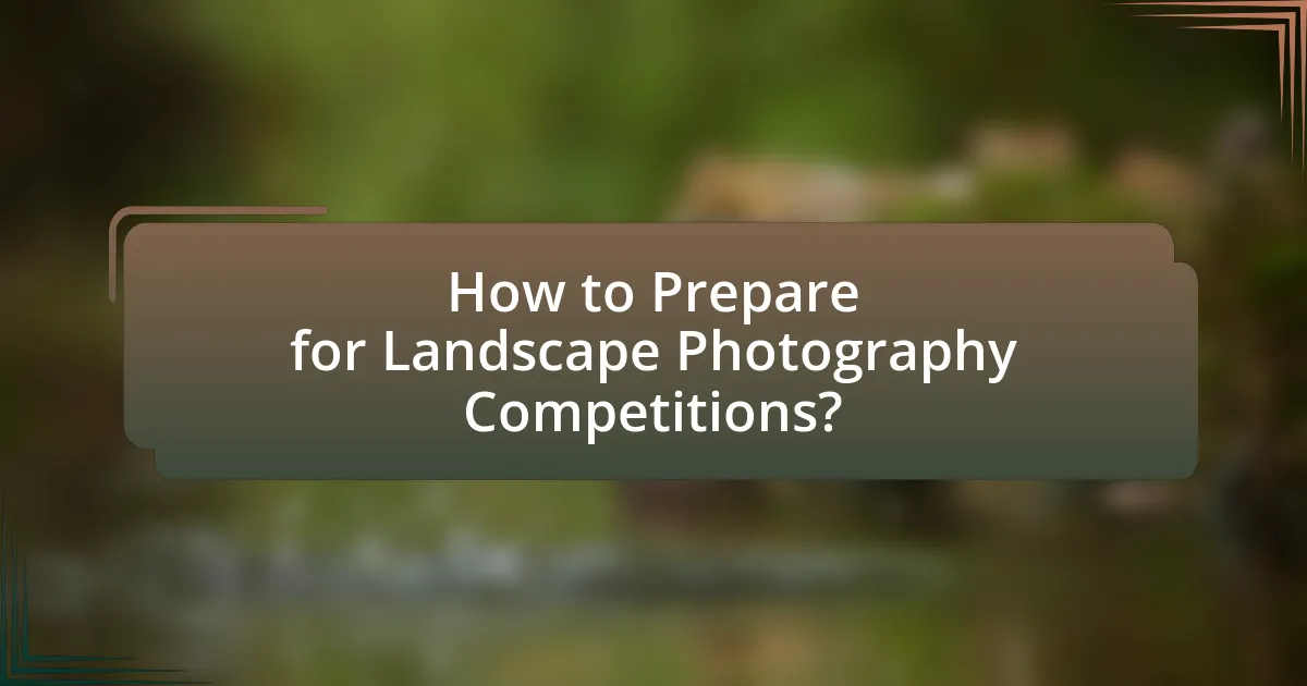How to Prepare for Landscape Photography Competitions?