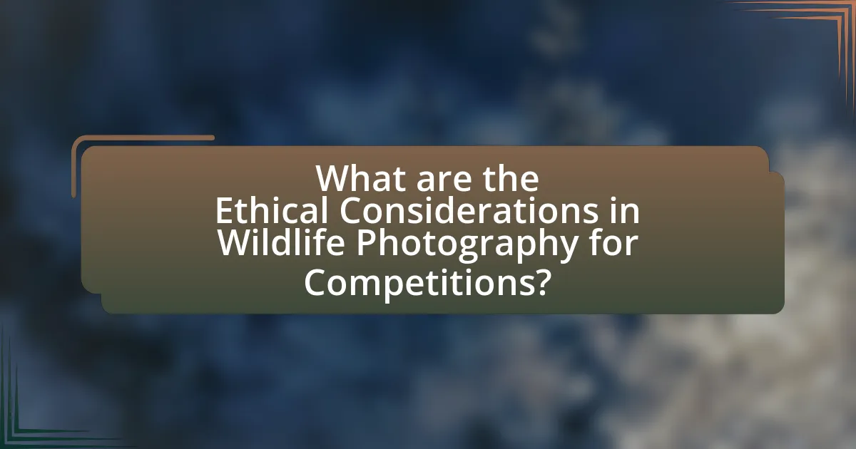 What are the Ethical Considerations in Wildlife Photography for Competitions?