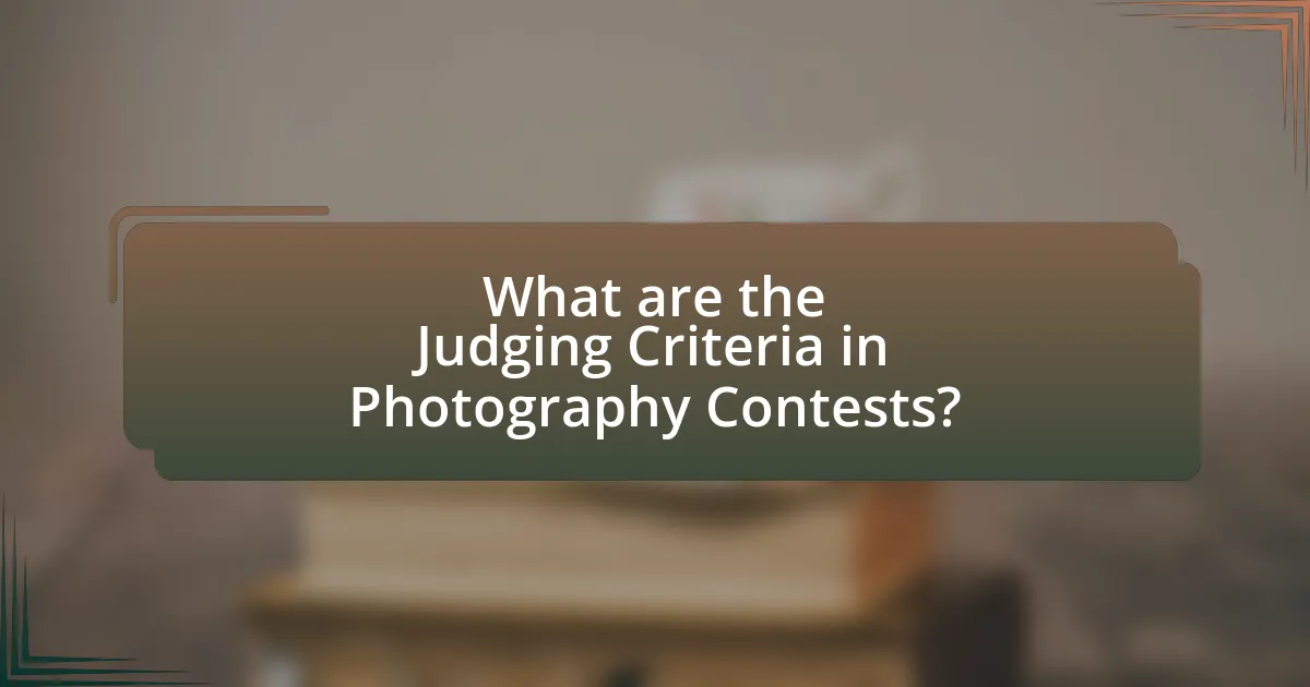 What are the Judging Criteria in Photography Contests?