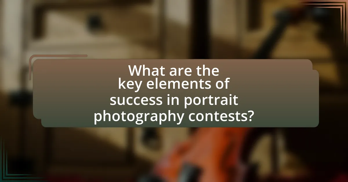 What are the key elements of success in portrait photography contests?