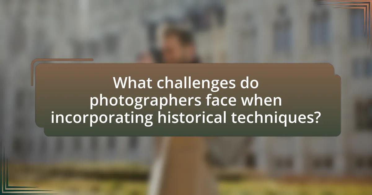 What challenges do photographers face when incorporating historical techniques?