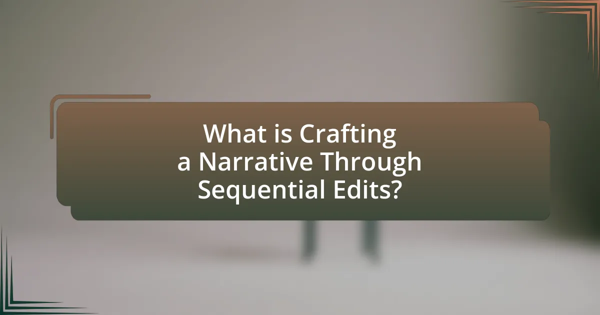 What is Crafting a Narrative Through Sequential Edits?