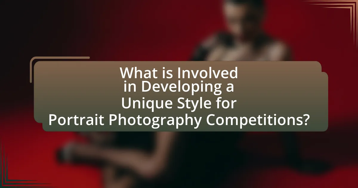 What is Involved in Developing a Unique Style for Portrait Photography Competitions?