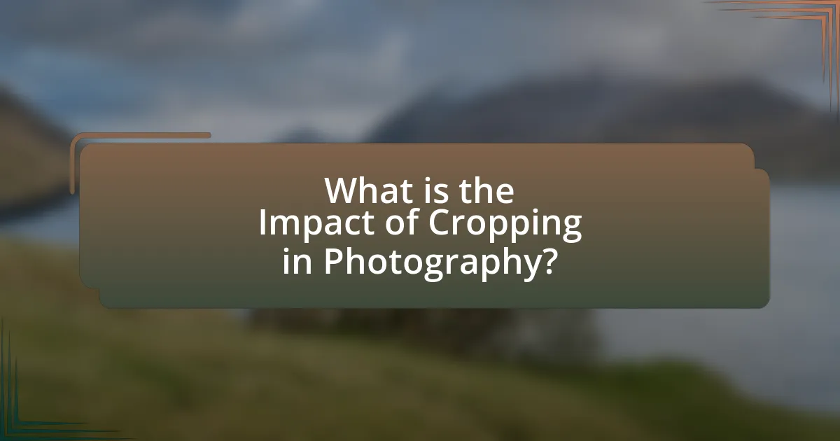 What is the Impact of Cropping in Photography?
