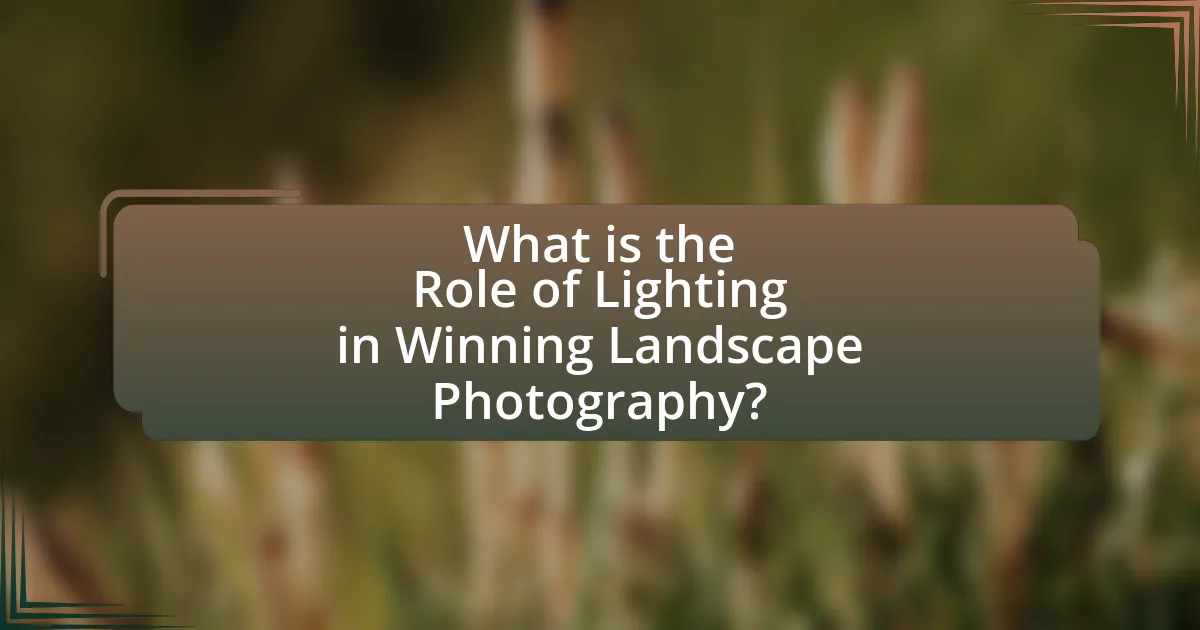 What is the Role of Lighting in Winning Landscape Photography?