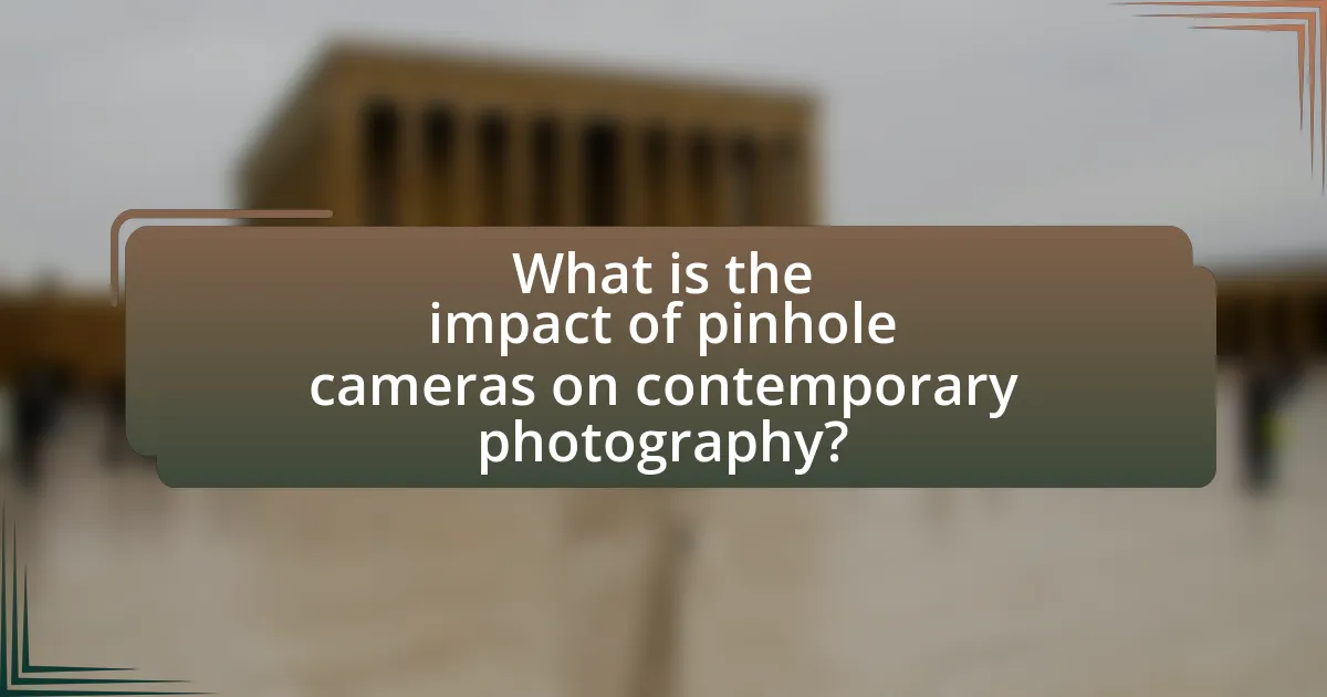 What is the impact of pinhole cameras on contemporary photography?