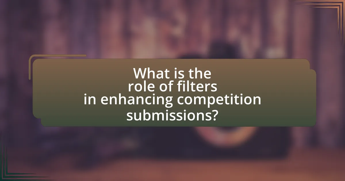What is the role of filters in enhancing competition submissions?