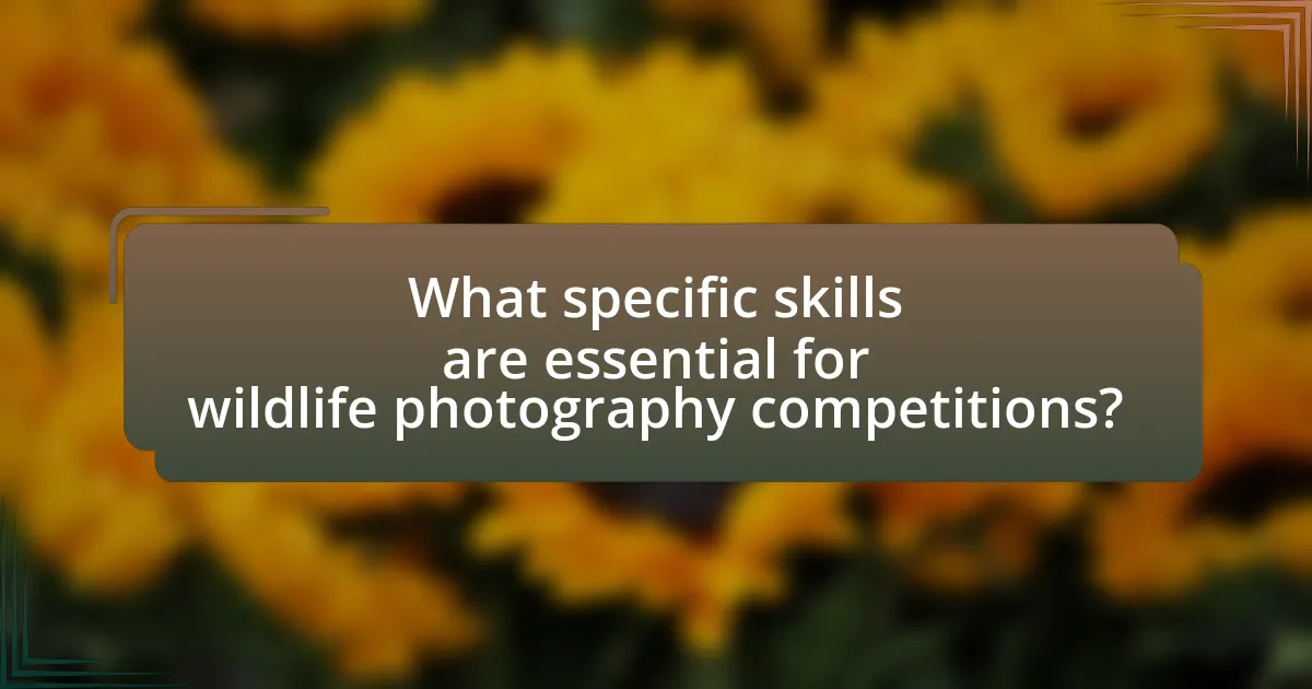 What specific skills are essential for wildlife photography competitions?