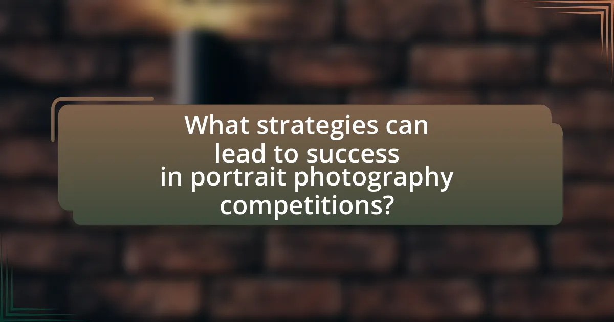 What strategies can lead to success in portrait photography competitions?