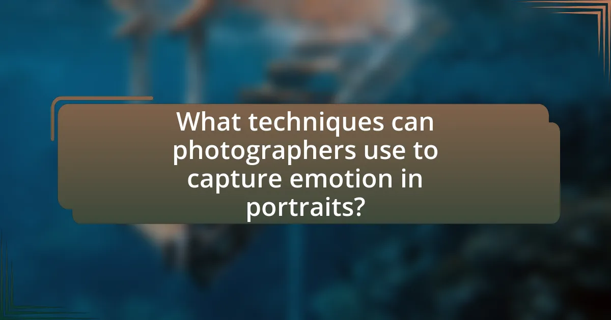 What techniques can photographers use to capture emotion in portraits?