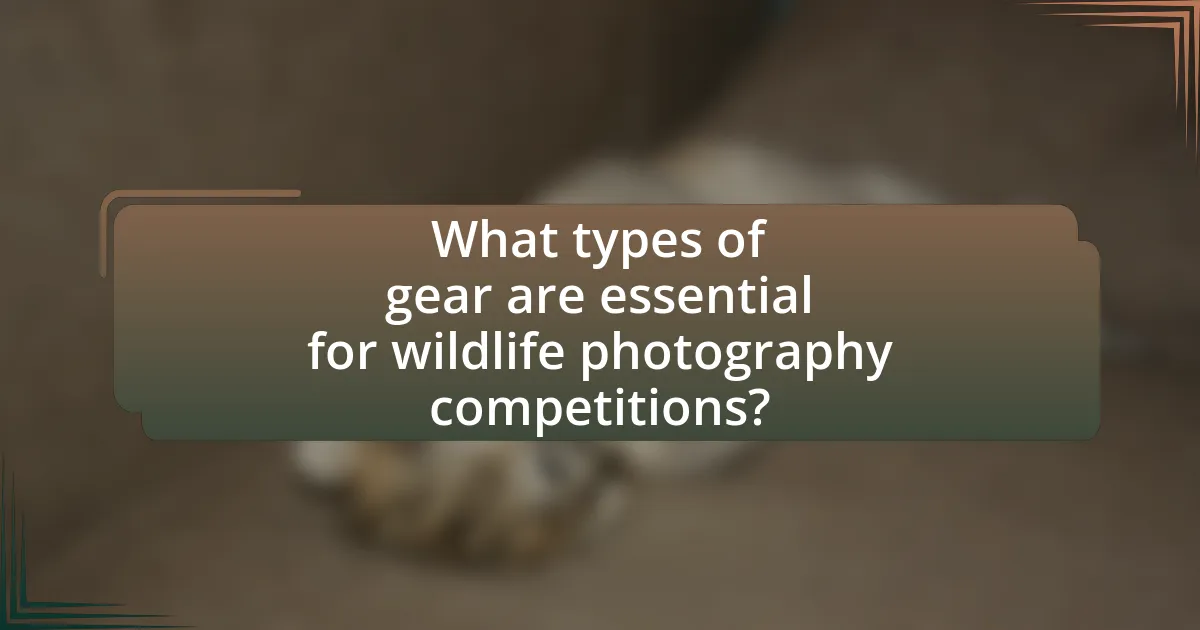 What types of gear are essential for wildlife photography competitions?