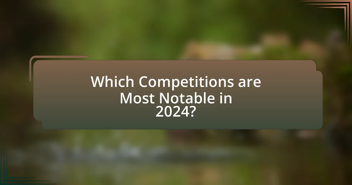 Which Competitions are Most Notable in 2024?